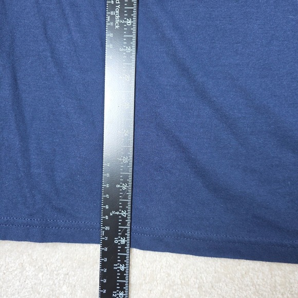 Russell Athletic Henley T-Shirt Mens XL Navy Blue Graphic Boston Red Sox Y2K VTG - Picture 6 of 7